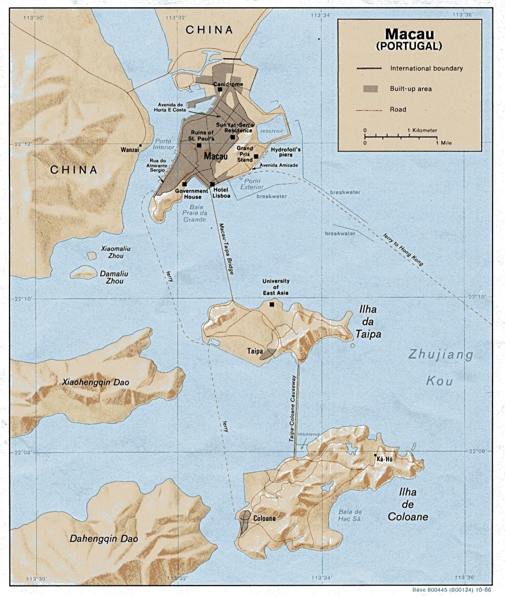 mapa Makau starego miasta