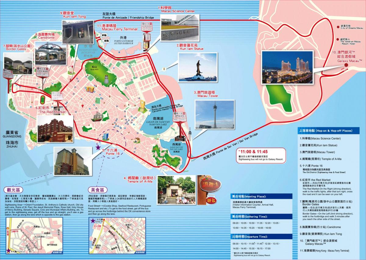 mapa Makau zabytki