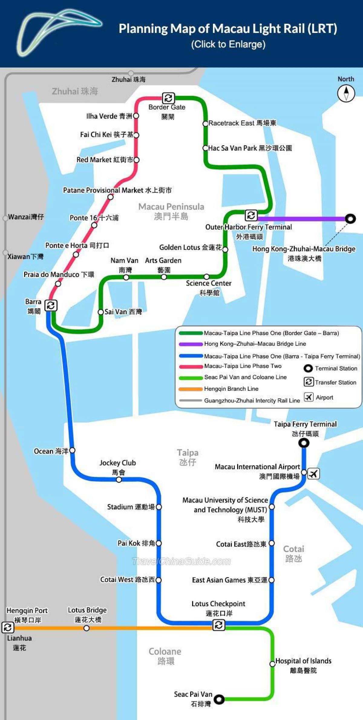 Mapa metra w Makau 