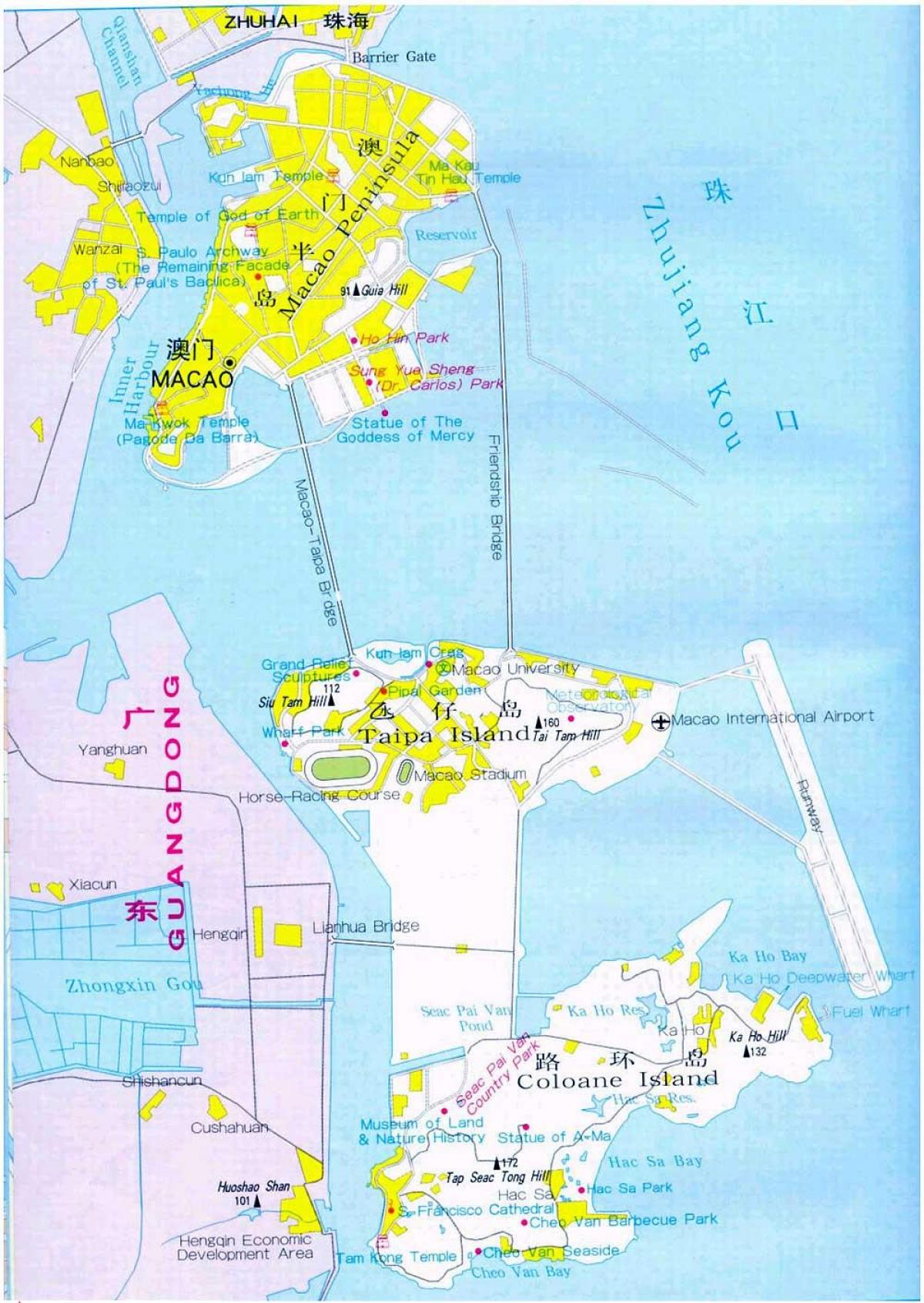 mapa miasta Makau 