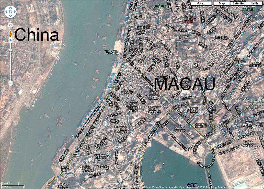 mapa San mało Makau