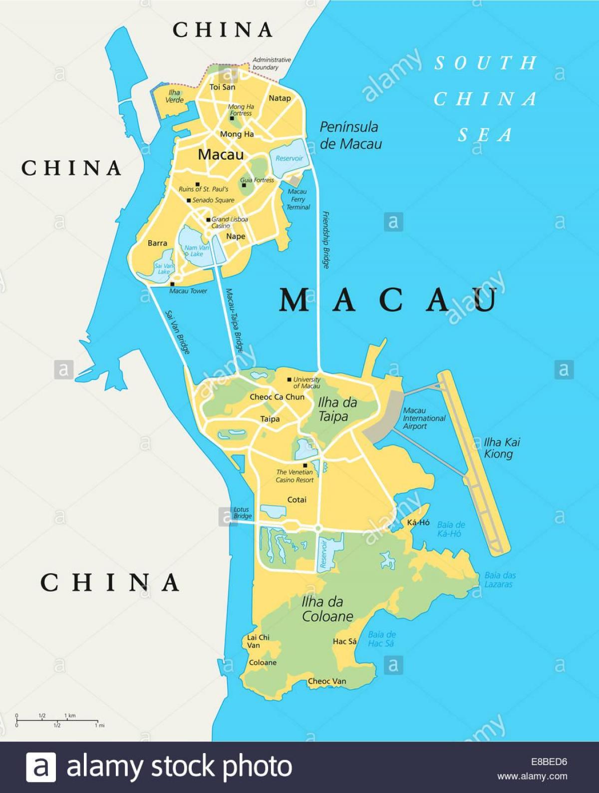Makau Chiny mapa