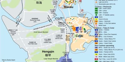 Mapa czerwonego rynku Makau