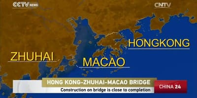 Hong kong przednia, z Makau mapie