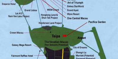 Mapa Makau lokalizacji kasyna 
